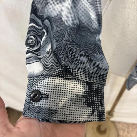 Vtg 90s/y2k cropped rose print cropped front tie blouse sz medium - Picture 4 of 8